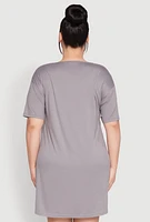 Womens Plus Cash Bear Graphic Sleepshirt,