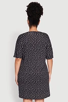 Womens Plus Size Flower Print Graphic Sleepshirt, Black, Size 1X
