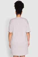 Womens Plus Size Talk Dirty To Me Sleepshirt, Grey, Size 3X
