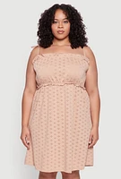 Womens Plus Tie Strap Eyelet Sleep Dress,