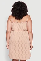 Womens Plus Tie Strap Eyelet Sleep Dress,
