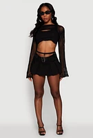 Womens Crochet Bell Sleeve Shrug,