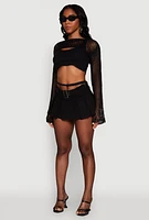 Womens Crochet Bell Sleeve Shrug,