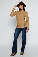 Womens Distressed Crew Neck Sweater,