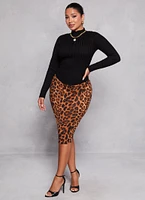 Womens Ribbed Knit Mock Neck Top, Black,