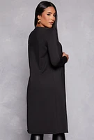 Womens Long Sleeve Open Front Duster,