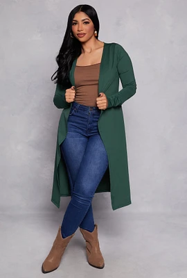 Womens Long Sleeve Open Front Duster,