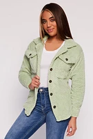 Womens Quilted Plush Shacket,