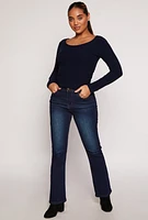 Womens Side Tie Ruched Long Sleeve Top,