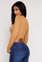 Womens Seamless Ribbed Scoop Neck Crop Top,