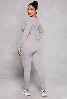 Womens Ribbed Knit Cut Out Side Catsuit, M