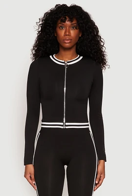 Womens Seamless Varsity Stripe Track Jacket,