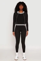 Womens Seamless Varsity Stripe Track Jacket, Black, Size S-M
