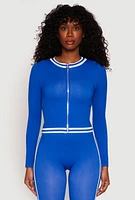 Womens Seamless Varsity Stripe Track Jacket,