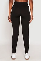 Womens Seamless Varsity Stripe Leggings, Black, Size S-M