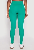 Womens Seamless Varsity Stripe Leggings, Green, Size S-M