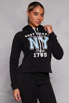 Womens East Coast NY Graphic Pullover Hoodie,