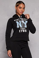 Womens East Coast NY Graphic Pullover Hoodie,