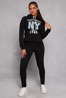 Womens East Coast NY Graphic Pullover Hoodie,