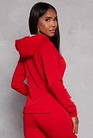 Womens East Coast NY Graphic Pullover Hoodie, Red, Size M