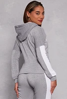 Womens New York Sherpa Lined Pullover Hoodie, Grey, Size M