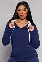 Womens Fleece Sherpa Lined Hoodie, M