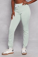 Womens Fleece Drawstring High Waist Sweatpants,