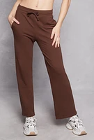 Womens French Terry Straight Leg Sweatpants, Brown, Size S