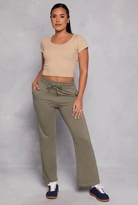 Womens French Terry Straight Leg Sweatpants,