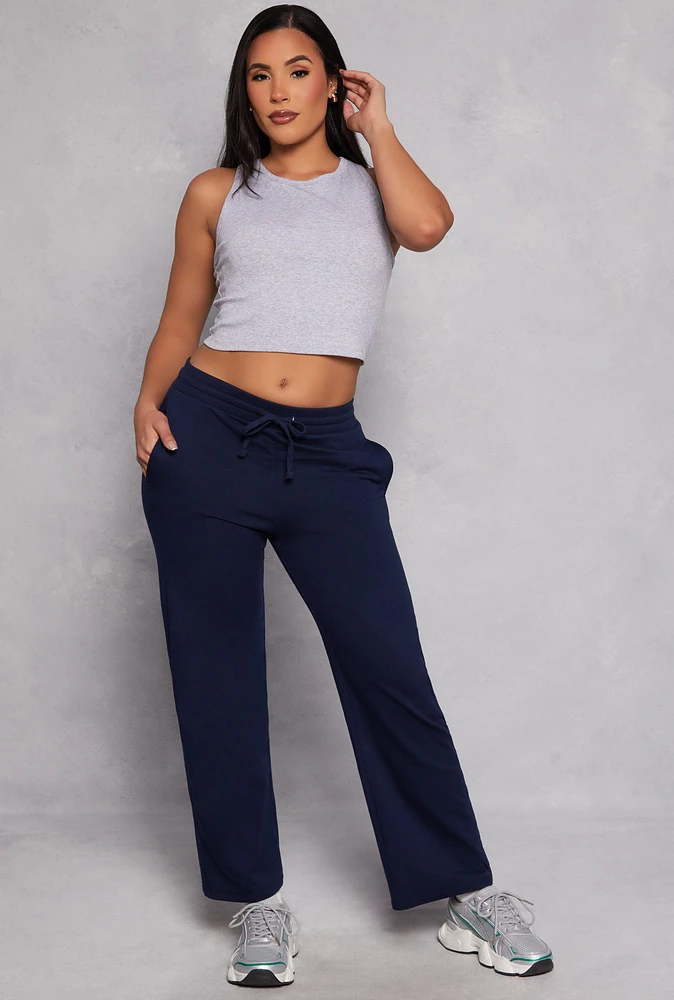 Womens French Terry Straight Leg Sweatpants,