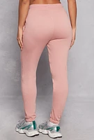 Womens Fleece Drawstring Sweatpants, Pink, Size M