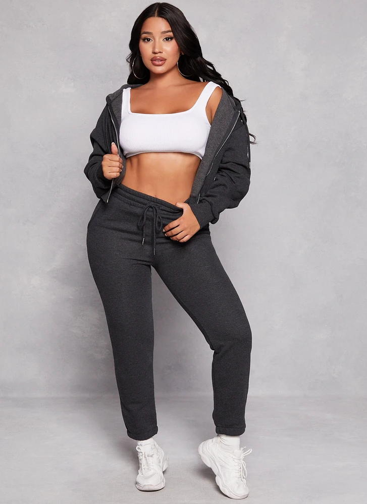 Womens Drawstring Pocket Sweatpants, Grey,