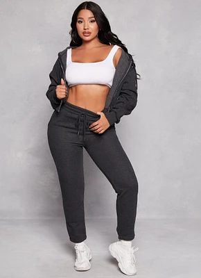 Womens Drawstring Pocket Sweatpants, Grey,