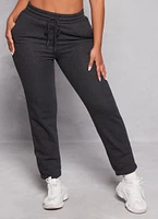 Womens Drawstring Pocket Sweatpants, Grey,