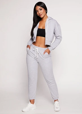 Womens Drawstring Pocket Sweatpants, Grey,