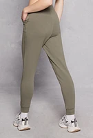 Womens French Terry Drawstring Joggers, Green, Size L