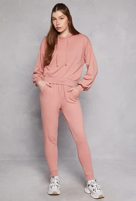 Womens French Terry Drawstring Joggers, Pink,