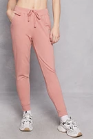 Womens French Terry Drawstring Joggers, Pink,