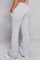 Womens Fleece Lined Boot Cut Sweatpants, Grey, Size S