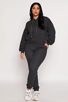 Womens French Terry Pullover Hoodie, Grey, Size S