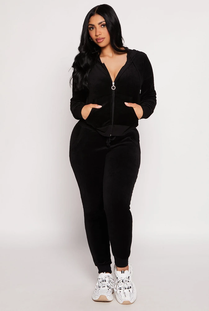Womens Basic Velour Joggers,