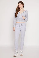 Womens Basic Velour Joggers, Grey, Size S