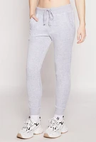 Womens Basic Velour Joggers, Grey, Size S