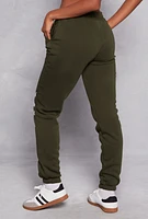 Womens City Graphic Drawstring Joggers, Green, Size L