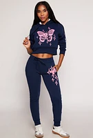 Womens Butterfly Cropped Hoodie,