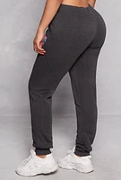 Womens Fleece Lined Attitude Graphic Sweatpants, Grey, Size M