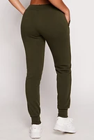 Womens Fleece Lined Attitude Graphic Sweatpants, Green, Size M