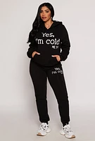 Womens Yes Im Cold Joggers, L