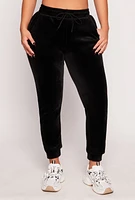 Womens Love Varsity Striped Velour Joggers, S-M