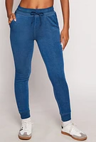 Womens Acid Wash Drawstring Joggers,